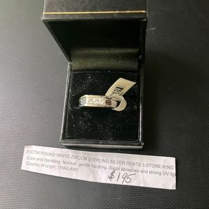 Men’s size 11 Sterling Silver 3 Stone Ring